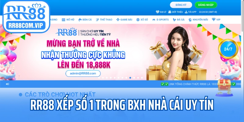 RR88 xếp số 1 trong bảng xếp hạng nhà cái uy tín 2025