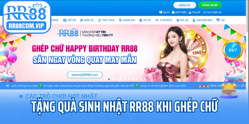 Tặng quà sinh nhật RR88 khi ghép chữ