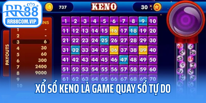 Xổ số Keno là game quay số tự do